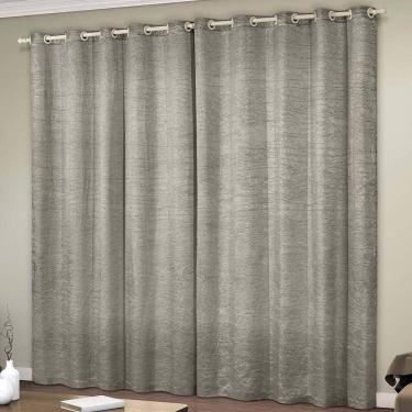 Imagem de Cortina Glamour Cetim Amassado 3,00m X 2,60m Sala Quarto Varão 3m - Fendi