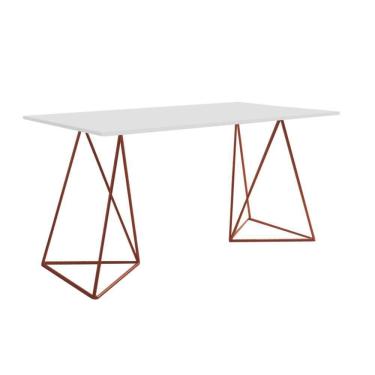 Imagem de Escrivinha Mesa Bela Vista Cobre E Tampo Branco - Cor: Branco