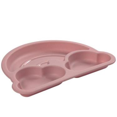 Imagem de Prato de plástico infantil rosa Plasutil ref. 16633