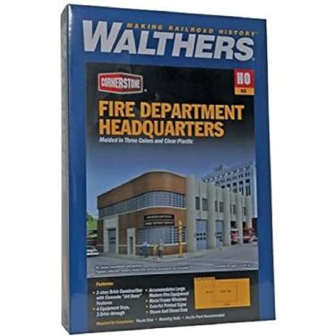 Imagem de Walthers Cornerstone Kit de modelos em escala HO, Fire Dept Headquarters