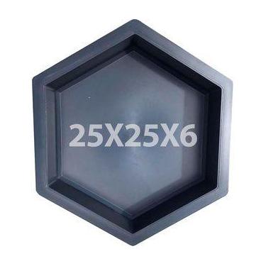 Imagem de 6 Formas Sextavada 25x25x6 Lisa p Paver Bloquete Rua Calçada Piso Mold