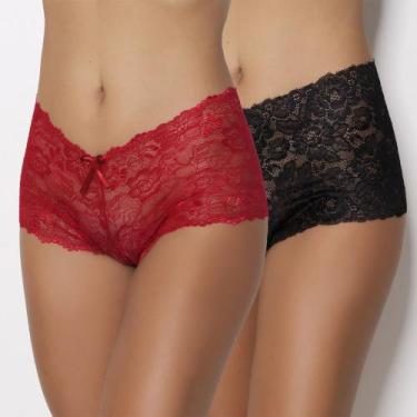 Imagem de Kit com 2 Caleçon Renda - Kit Mania Lingerie, Cores variadas, M