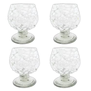 Imagem de MEXTEQUIL - Taças de Tequila Mexicana Autênticas Sopradas à Mão – Conjunto de 118 – 59 ml – Mini Snifters de Vidro – Base Pesada – Conhaque (Confete Branco)