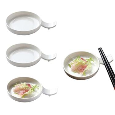 Imagem de Pratos de cerâmica para aperitivos para molho de soja para churrasco, tempero, ketchup, vinagre, sushi, salada, óleo de wasabi, pauzinhos de porcelana fina japonesa, colher, garfo, suporte de faca,