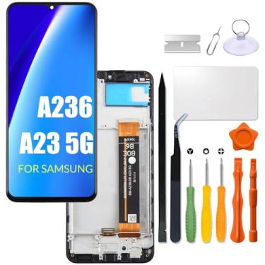 Imagem de Substituição para tela LCD Samsung Galaxy A23 5G com moldura para Samsung A236 A236U A236U1 A236E A236B Tela sensível ao toque digitalizador Display LCD com kit de reparo