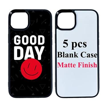 Imagem de JUSTRY 5 peças de capa de telefone em branco de sublimação capas a granel compatíveis com iPhone 14 Plus / 15 Plus, 6,7 polegadas, fácil de sublimar DIY capa antiderrapante personalizada capa de