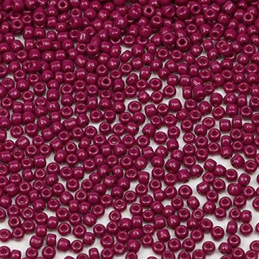 Imagem de Bala&Fillic Contas de semente de 3 mm de cor magenta cerca de 3600 peças/100 gramas em saco, 8/0 contas de vidro para artesanato para fazer pulseira e colar (magenta)