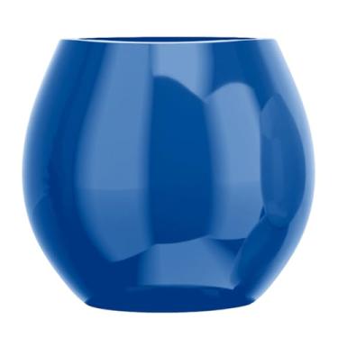 Imagem de Vaso Fibra De Vidro Decoração 40cm Estilo Vietnamita Plantas (Azul Metalizado)