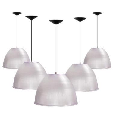 Imagem de Kit 5 Luminárias Prismática Para Galpão Pavilhão Industrial 12 Pol 30c