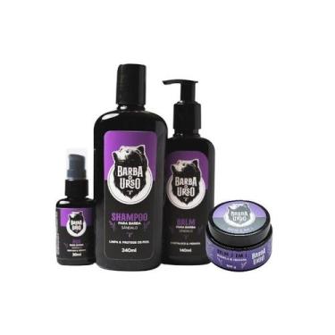 Imagem de Kit Shampoo, Balm Hidratante, Óleo e Balm 2 em 1 Sândalo Barba de Urso