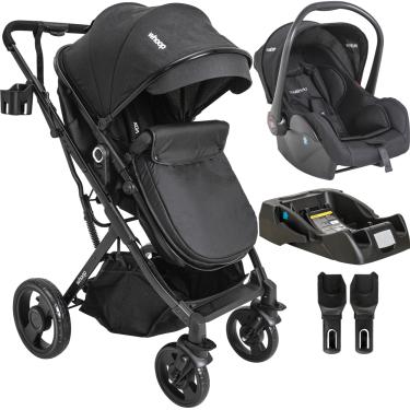 Imagem de Carrinho de Bebe Kiddo Vox II com Bebe Conforto e Base Preto