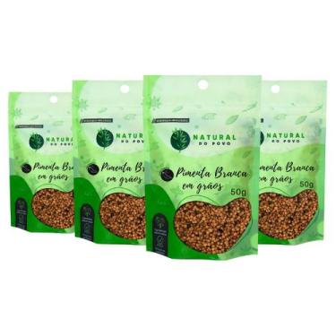 Imagem de Pimenta Branca em Grãos Qualidade Superior Premium Kit 4 Pouch 50g  - 