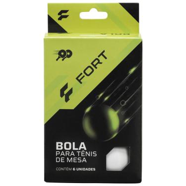 Imagem de Bola de Tênis de Mesa Fort 2 Estrelas - Pack com 06 Bolas Branca