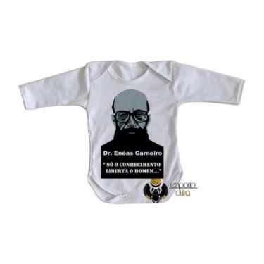 Imagem de body nenê criança roupa bebê manga longa Enéas Carneiro direita conhec