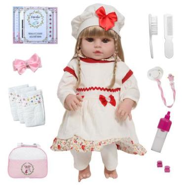 Imagem de Boneca Reborn Valentina Loira Princesa Pode Dar Banho - Cegonha Reborn