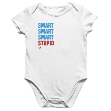 Imagem de Body Bebê Algodão Smart Things, Stupid People - Foca na Moda, Branco, 