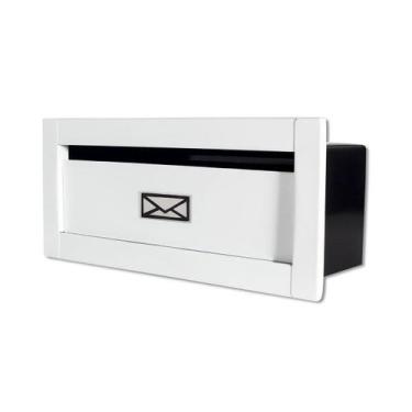 Imagem de Caixa Correio techinox carta Luxo linear branca fosca 14 cm profundida