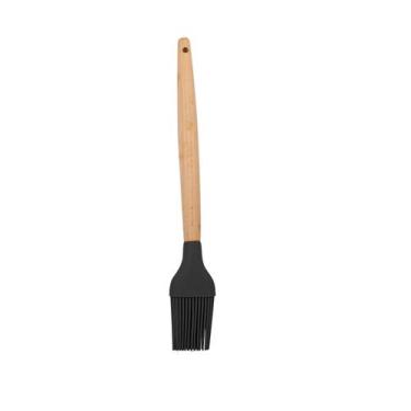 Imagem de Pincel Silicone Cabo Madeira - 32 cm Black - MB Plásticos