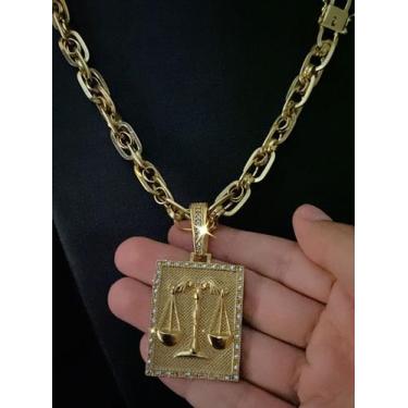 Imagem de Cordão imperador 10mm  + pingente direito - banhado a ouro 18k - ToJoi