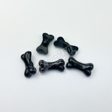 Imagem de Aplique Botão Osso de Plástico Preto 2,5x1,5cm 5 unidades - Infoleo