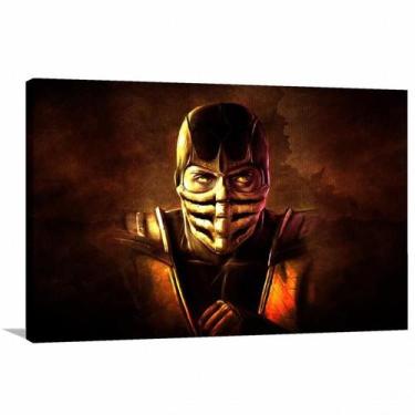Imagem de Quadro Mortal Kombat Scorpion decorativo - Tela em Tecido - Wall Frame