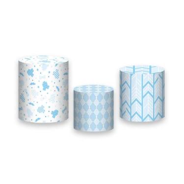 Imagem de Trio de Capas de Cilindro - Chá De Bebe Body Azul Cute 017 - Via Cores