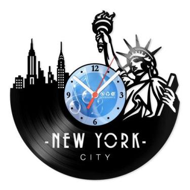Imagem de Relógio De Parede Disco Vinil Lugares - New York City - VLU-003 - Mode