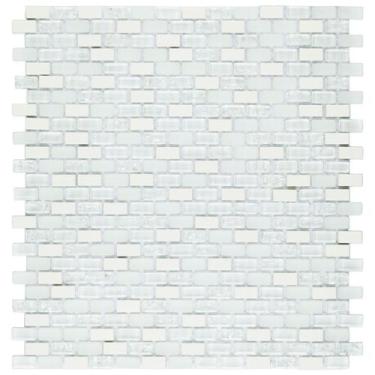 Imagem de Pastilha de vidro com pedra - ST5102 - STRIP BRANCO 28,6x31,2cm - GLAS