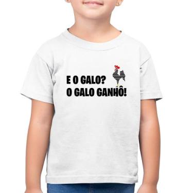 Imagem de Camiseta Algodão Infantil E o galo O galo ganhô! - Foca na Moda, Branc