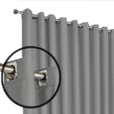 Imagem de cortina quarto Janela 2,70 x 1,50 apartamento Turin cinza - Bravin Cor