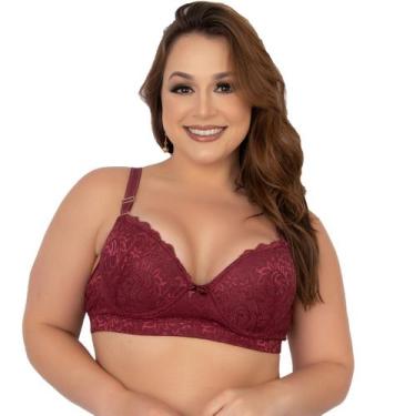 Imagem de Sutiã Reforçado Renda Com Bojo Plus Size Lingerie - Bella Fiore Modas,