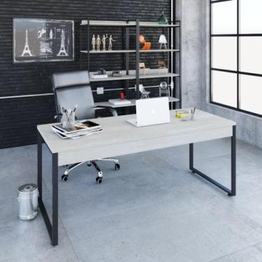 Imagem de Mesa de Escritório Industrial Kuadra 180 cm - Preto/Snow - Compace, Pr