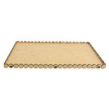 Imagem de Kit Com 5 Bandeja Retangular Pérolas 1 Fileira G Festa Decoração 31x21