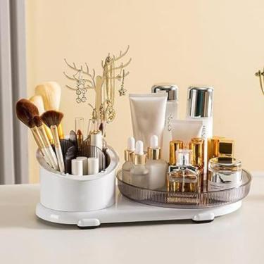 Imagem de Porta maquiagem, cosméticos e porta Joias Giratório - Benedita, branco