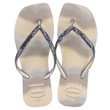 Imagem de Chinelo Feminino Havaianas  REF: SLIM SQUARE GLITTER PARTY, 37, Bege