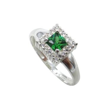 Imagem de Anel Formatura Feminino Prata 925 Zircônia Quadrada - Maça de Prata, V