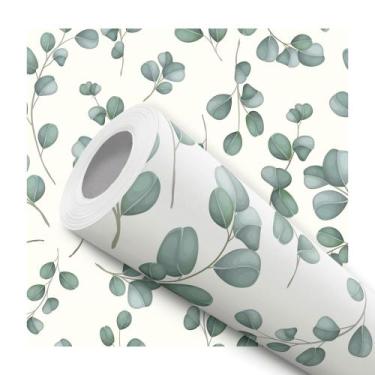 Imagem de Papel De Parede Vinílico Folha Ornamental Verde 10m - DELIQUADROS, 10 