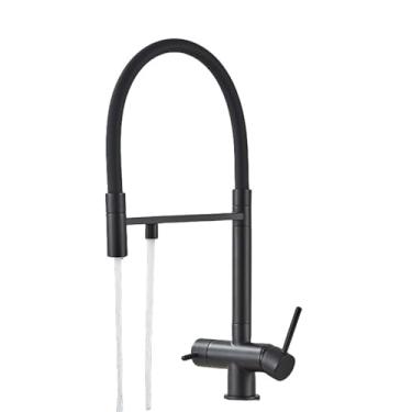 Imagem de Preto Cinza Filtro de Água para Torneira de Cozinha Torneiras de Cozinha Filtro de Água Misturador de Torneira Purificação de Água Torneiras de Água Potável, Preto Fosco