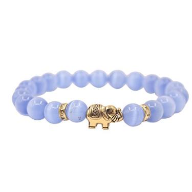 Imagem de KSQS Pulseira para casais, ioga, equilíbrio de Reiki, cura com elefante, para o Natal, Ação de Graças, 6.5 inches, Pedra