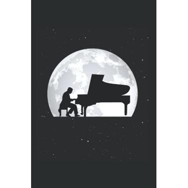 Imagem de Piano Notebook: Piano Moon Pianist / 6x9 inches / 120 blank music sheets