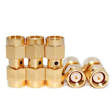 Imagem de TOJOIN Conector adaptador coaxial RF SMA macho para macho DC-12GHZ 50ohm, adaptador RF SMA para cabo RF, antena de acoplador, cabo de extensão, Wi-Fi, 5 peças