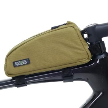 Imagem de PACK2RIDE Bolsa para quadro Toprock – resistente à água, tecido cordura durável e suporte essencial diário para bicicleta – tubo superior, armazenamento de moldura, bicicleta para estrada, ciclismo de