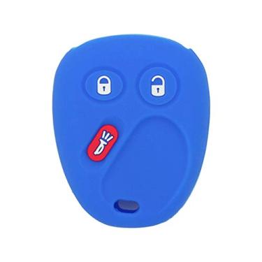 Imagem de Capa protetora de silicone Segaden compatível com CHEVROLET GMC CADILLAC HUMMER SATURN PONTIAC 3 botões chave remota Fob CV4610 azul escuro