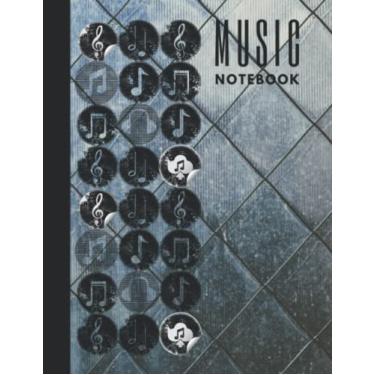 Imagem de Music Notebook : Venetian Glass Window: Wide Staff Blank Manuscript Paperback * 13 Staves per page * 8.50" x 11" * 102 Pages (Music book series)