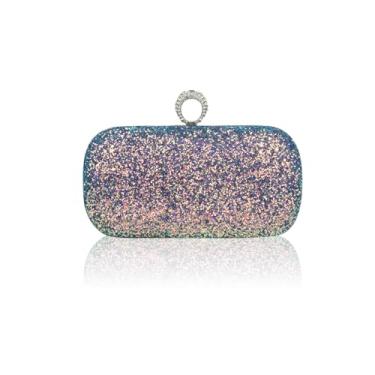 Imagem de CORIOS Bolsa feminina clutch de lantejoulas para noite bolsa feminina brilhante bolsa de casamento bolsa de ombro com glitter, Verde, Large