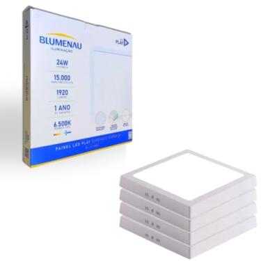 Imagem de kit 4 Painel Led 24w Plafon Sobrepor Quadrado Play 6500k Bivolt Blumenau
