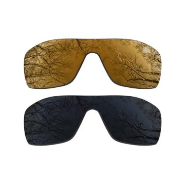 Imagem de ToughAsNails 2 pares de lentes polarizadas de substituição compatíveis com óculos de sol Oakley Batwolf OO9101, Bronze dourado, One Size