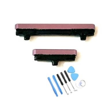 Imagem de Botão lateral de volume liga/desliga peça de substituição para Samsung Galaxy S22 Ultra 5G S908, com kit de ferramentas (vermelho)