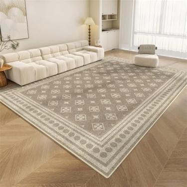 Imagem de HJZSZX Decoração de tapete para sala de estar, grande área, mesa de centro fofa, tapete de pelúcia, arte, flor, macio, cabeceira, tapete, QH2187, TD, A, 200X200CM