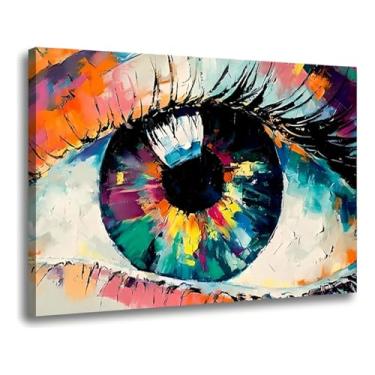 Imagem de Quadro Grande Olho Colorido Em Tela Canvas Decoração Luxo Cor Borda Infinita